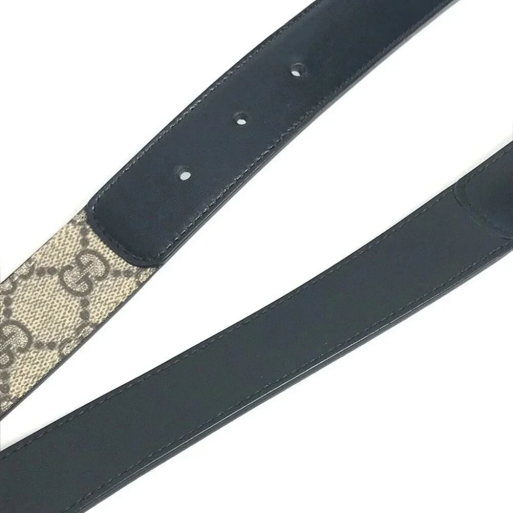 GUCCI 625839 GG Supreme double G slim belt Logo Buckle Accessories belt - Picture 8 of 14